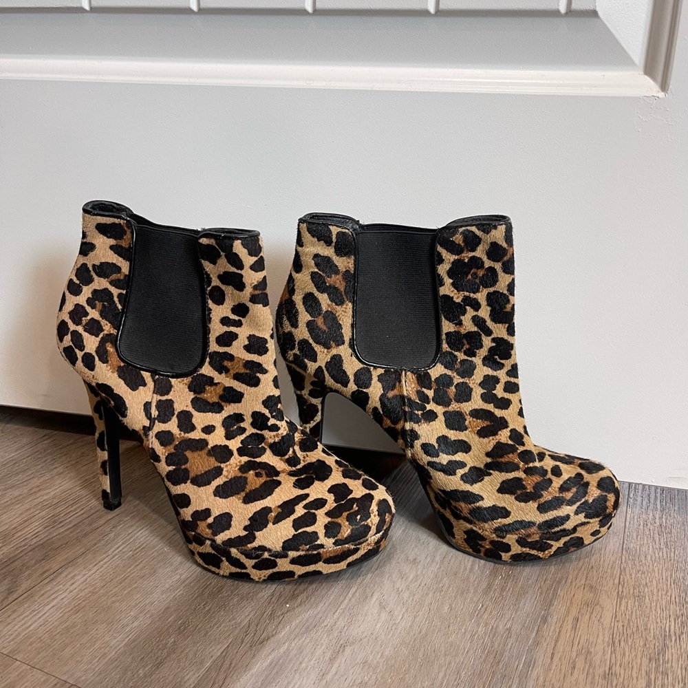 Brown and Black Heeled Boots with Stiletto Heel